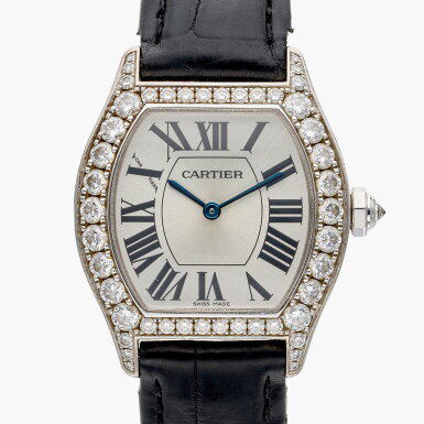 View full screen - View 1 of Lot 689. Reference WA507231 Tortue | A white gold and diamond-set wristwatch, Circa 2000.