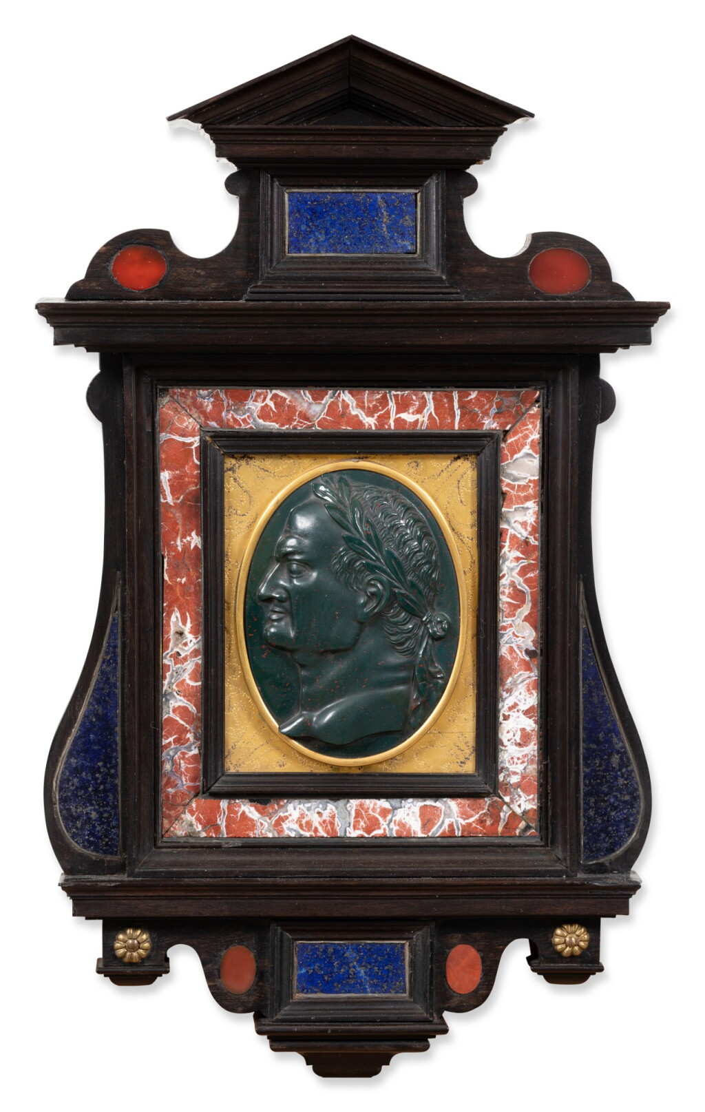 View full screen - View 1 of Lot 162. An Italian oval carved heliotrope cameo profile of a Roman Emperor, Late 16th or 17th century.