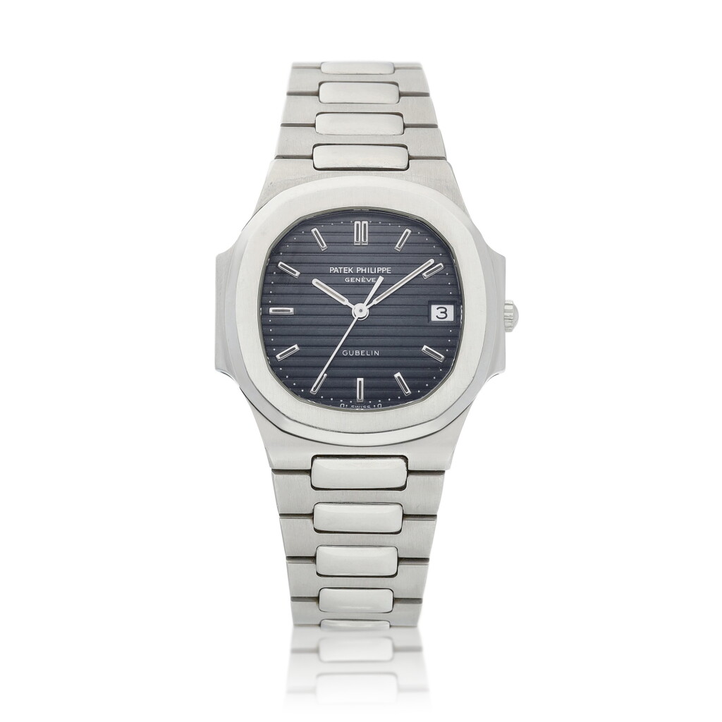 View full screen - View 1 of Lot 2168. Nautilus, Reference 3900 | A stainless steel bracelet watch with date, Retailed by Gübelin, Made in 1984 | 百達翡麗 | Nautilus 型號3900 | 精鋼鏈帶腕錶,備日期顯示,由 Gübelin 發行, 1984年製.