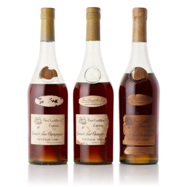 View full screen - View 1 of Lot 6848. Pinet Castillion Grand Fine Champagne Cognac 40.0 abv 1920 (3 BT70).