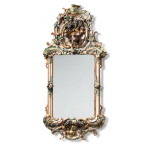A South German carved polychrome-painted mirror, probably Bayreuth, circa 1750-1760