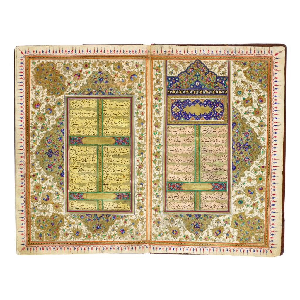 View full screen - View 1 of Lot 22. Amir Khusraw Dehlavi (d.1325), Diwan, signed by Mahmud ibn Ishaq Shahabi, Persia, Safavid, dated 957 AH/1550-51 AD.