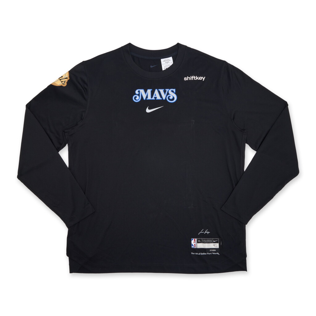 View full screen - View 1 of Lot 81. Maxi Kleber Dallas Mavericks 2024 NBA Finals Game Issued ‘City Edition’ Long Sleeve Shooting Shirt .