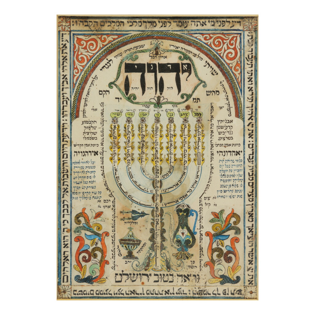 View full screen - View 1 of Lot 264. A DECORATED SHIVVITI, JERUSALEM, 1866.