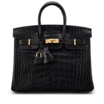 Black Matte Mississippiensis Alligator Birkin 25 Gold Hardware, 2020