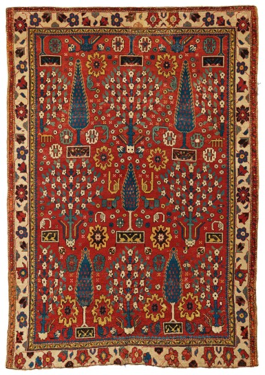 View full screen - View 1 of Lot 269. AN AZERBAIJAN RUG, APPROXIMATELY 229 BY 163 CM..