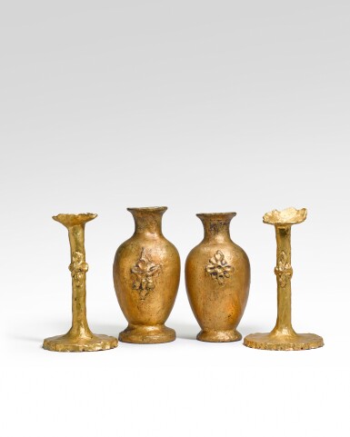 View full screen - View 1 of Lot 357. Pair of Candlesticks and Vases.