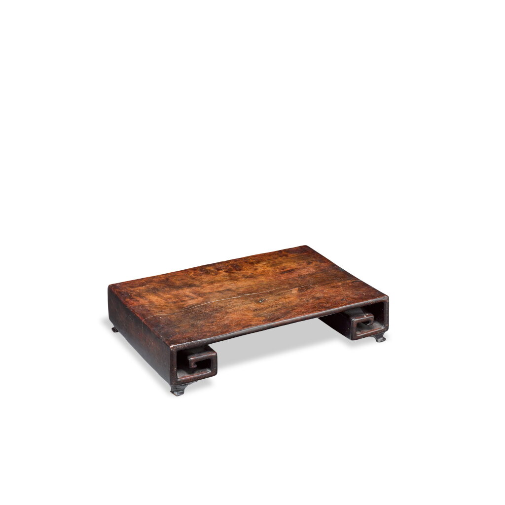 View full screen - View 1 of Lot 33. A 'zitan' scroll-form stand, Qing dynasty, 18th / 19th century.