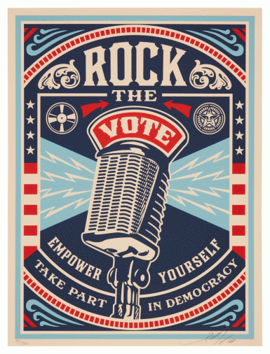 View full screen - View 1 of Lot 733. Rock the Vote.