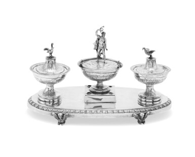 View full screen - View 1 of Lot 69. A large Italian silver inkstand, Pietro Assereto, Rome, circa 1830 | Grand encrier en argent par Pietro Assereto, Rome, vers 1830.