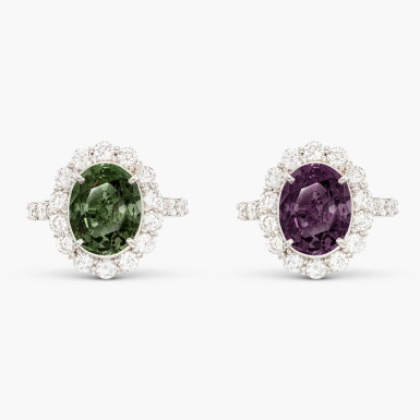 View full screen - View 1 of Lot 1389. Alexandrite and Diamond Ring | 5.13克拉「斯里蘭卡」亞歷山大變色石 配 鑽石 戒指.