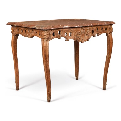 View full screen - View 1 of Lot 269. A LOUIS XV OAK SIDE TABLE, MID-18TH CENTURY.