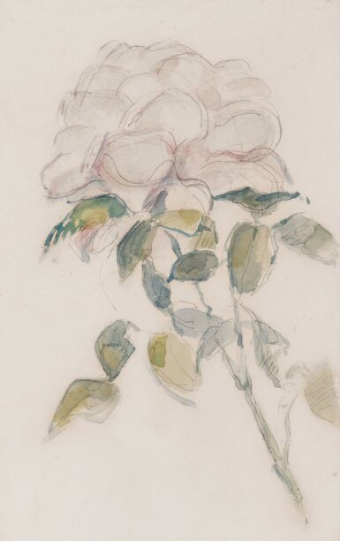 View full screen - View 1 of Lot 301. Une rose - recto; Esquisse du fils de l'artiste - verso.