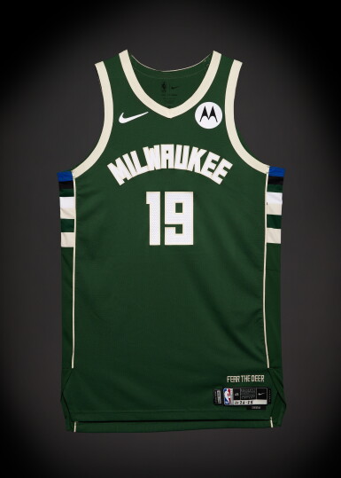 View full screen - View 1 of Lot 53. Mark Sears ‘Rookie Debut’ Milwaukee Bucks 2025-2026 Game Worn Icon Edition Jersey.