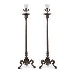 A Pair of Late Regency Patinated Bronze Torchères, 19th Century