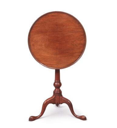 View full screen - View 1 of Lot 1690. FINE QUEEN ANNE MAHOGANY DISH-TOP TILT-TOP CANDLESTAND, PHILADELPHIA, PENNSYLVANIA, CIRCA 1775.