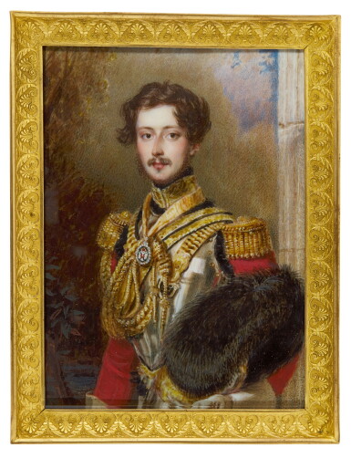 View full screen - View 1 of Lot 189. SIMON JACQUES ROCHARD | Portrait of Sir John Cathcart, 5th Bt (1810-1878).