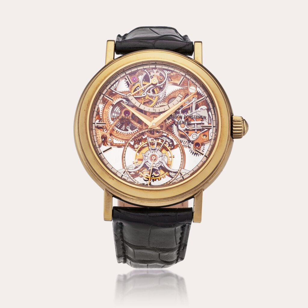 View full screen - View 1 of Lot 130. Reference 30051/000R-8002 'Les Complications' Skeleton Tourbillon | A pink gold skeletonized tourbillon wristwatch with power reserve indication, Circa 1995.
