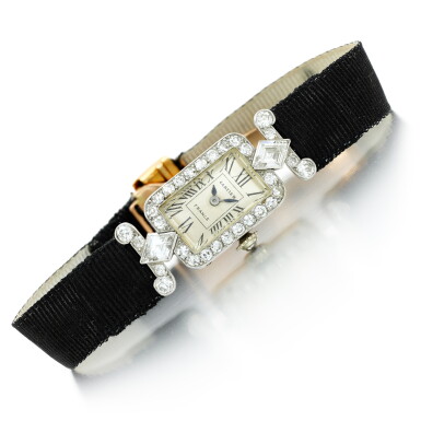 View full screen - View 1 of Lot 124. Diamond watch, 1920s, Cartier.