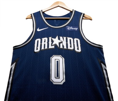 View full screen - View 1 of Lot 86. Anthony Black Orlando Magic 2023-2024 In-Season Tournament Game Worn City Edition Jersey.