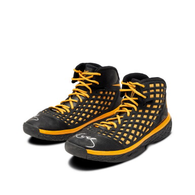 View full screen - View 1 of Lot 60. Kobe Bryant Los Angeles Lakers 2008 NBA Playoffs Western Conference Round 1 Game Worn and Dual Signed Sneakers | Game 4 | Series Clinching Game | MVP Season.