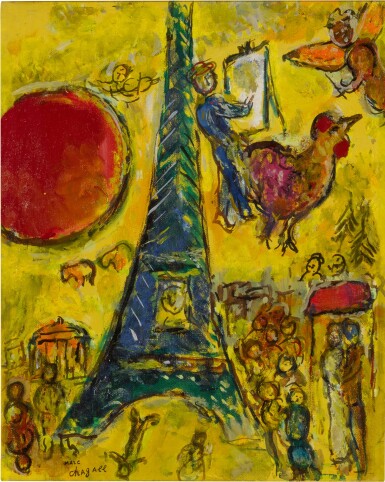 View full screen - View 1 of Lot 26. La Tour Eiffel au soleil rouge.