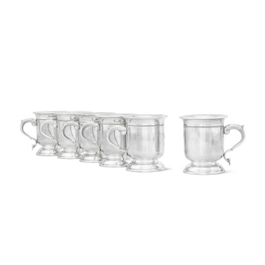 View full screen - View 1 of Lot 125. A set of eighteen silver 'elevenses' shoot mugs, maker's mark 'MdI', London, 2005.