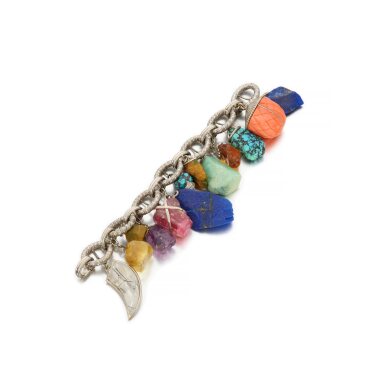 View full screen - View 1 of Lot 562. Unique gem set charm bracelet, circa 1972.