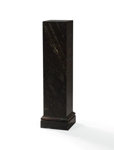 View full screen - View 1 of Lot 75. A dark grey, green and red marble pedestal, modern | Gaine en marbre anthracite veiné rouge, moderne.