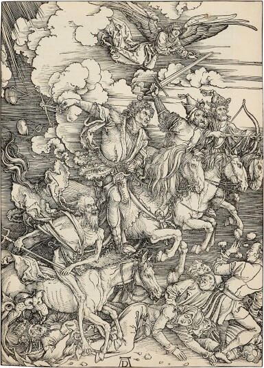 View full screen - View 1 of Lot 9. The Four Horsemen of the Apocalypse (B. 64; M., Holl. 167).