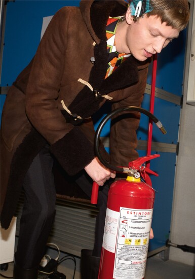 View full screen - View 1 of Lot 56. DANIEL ARNOLD | PRE-SHOW PHOTOGRAPHS OF THIBAUD CHARON AND JONAS GLÖER.