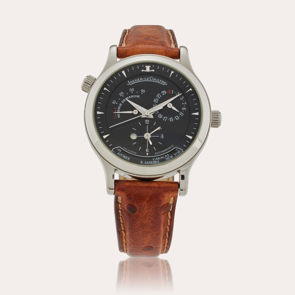 View full screen - View 1 of Lot 360. Reference 142.8.92.S Master Control Geographic | A stainless steel automatic world time wristwatch with date, day/night, and power reserve indication, Circa 2000.
