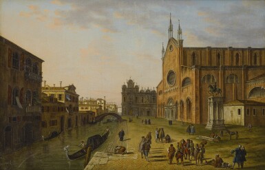 View full screen - View 1 of Lot 839. Circle of Hendrik Frans Van Lint, called Lo Studio | A VIEW OF CAMPO SAN GIOVANNI E PAOLO, VENICE.