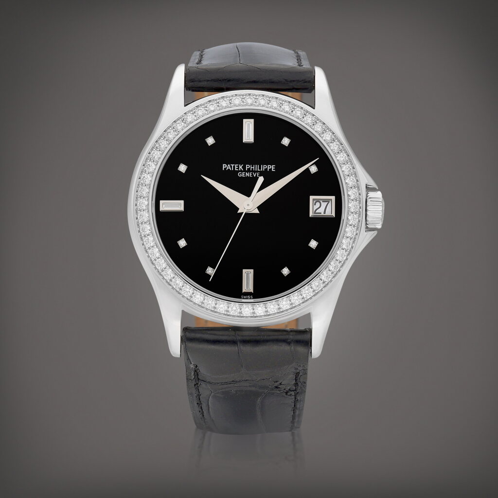 View full screen - View 1 of Lot 2302. Reference 5108 | A white gold and diamond-set wristwatch with date, Circa 2005 | 百達翡麗 | 型號5108 | 白金鑲鑽石腕錶,備日期顯示,約2005年製.
