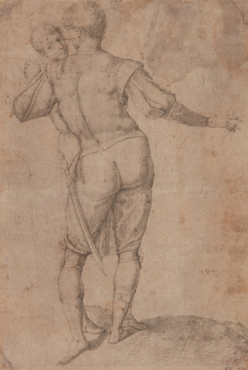 View full screen - View 1 of Lot 157. A standing soldier seen from behind, and the head of another.