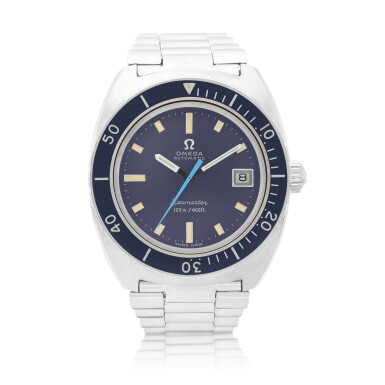 View full screen - View 1 of Lot 8067. Omega | Seamaster, Reference 166.088, A stainless steel wristwatch with date and bracelet, Circa 1970 | 歐米茄 | 海馬系列 型號166.088 精鋼鏈帶腕錶,備日期顯示,約1970年製.