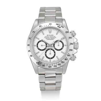 View full screen - View 1 of Lot 165. ROLEX | COSMOGRAPH DAYTONA, REFERENCE 16520, A STAINLESS STEEL CHRONOGRAPH WRISTWATCH WITH BRACELET, CIRCA 1996.