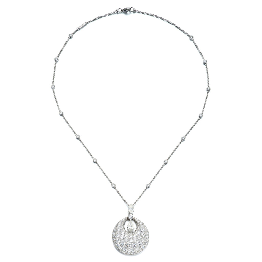 View full screen - View 1 of Lot 849. Diamond 'Bombé' Pendent Necklace.