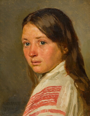 View full screen - View 1 of Lot 16. Portrait of a Peasant Girl.