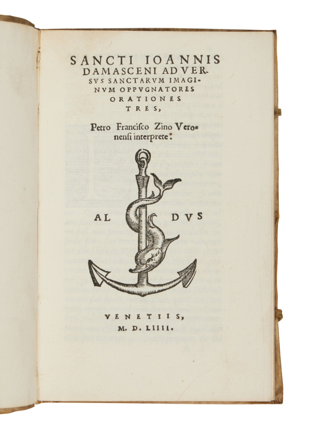 View full screen - View 1 of Lot 797. Joannes Damascenus, Aduersus sanctarum imaginum..., Venice, Paolo Manuzio, 1554, contemporary limp vellum.