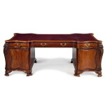 A George II Style Carved Mahogany Pedestal Desk, 19th century