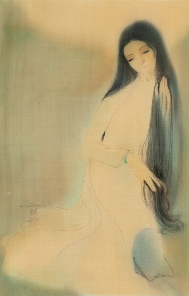 View full screen - View 1 of Lot 17. Nguyen (Van) Uyen (1937-2009), Black shiny hairs (Toc Huyen) | Nguyen (Van) Uyen (1937-2009) 黑髮姑娘.