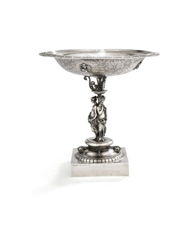 View full screen - View 1 of Lot 6. A SILVER TAZZA, FRANÇOIS-DÉSIRÉ FROMENT-MEURICE, PARIS, 1851 | COUPE SUR PIED EN ARGENT PAR FRANÇOIS-DÉSIRÉ FROMENT-MEURICE, PARIS, 1851.
