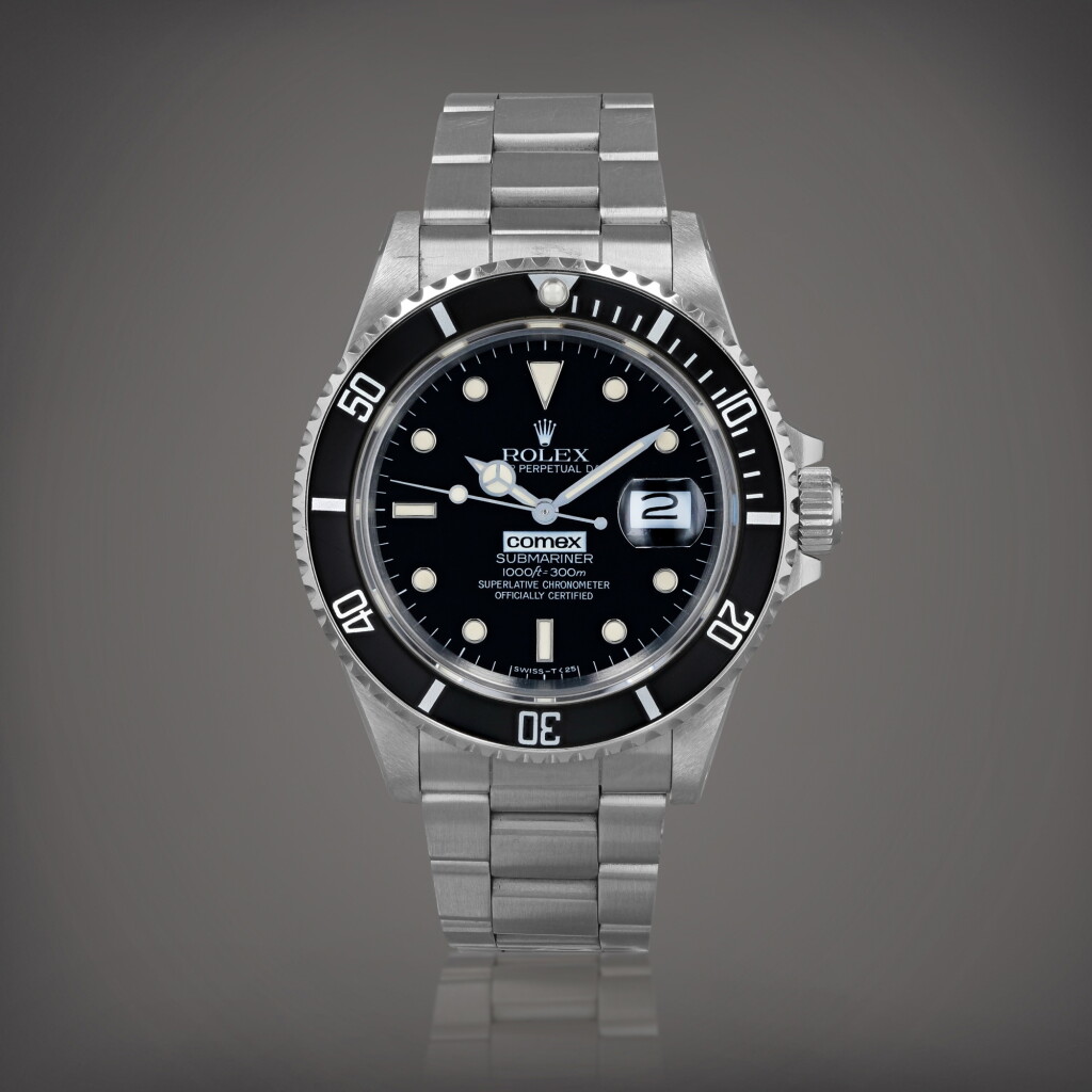 View full screen - View 1 of Lot 369. Submariner Comex, reference 16800 Montre bracelet en acier avec date | Stainless steel wristwatch with date and bracelet Vers 1986 | Circa 1986.