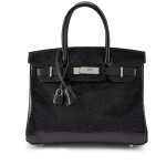Black Shiny Niloticus Lizard Birkin 30 Palladium Hardware, 2022