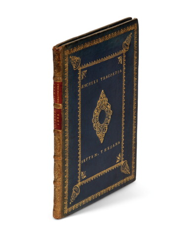View full screen - View 1 of Lot 105. Aeschylus, Tragoedia Septem-Thebana, Paris, 1585, later navy morocco gilt, Syston Park copy.