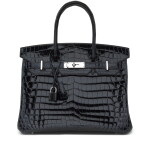 Bleu Nuit Shiny Niloticus Crocodile Birkin 30 Palladium Hardware, 2010