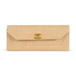 Beige Jute Clutch Gold Hardware, Cir 1992/1993