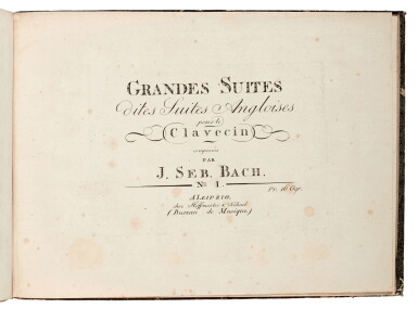View full screen - View 1 of Lot 1. J.S. Bach. Four first or early editions of his keyboard works, early C19th.