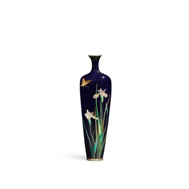 View full screen - View 1 of Lot 36. An elongated cloisonné enamel vase | Meiji period, late 19th century.